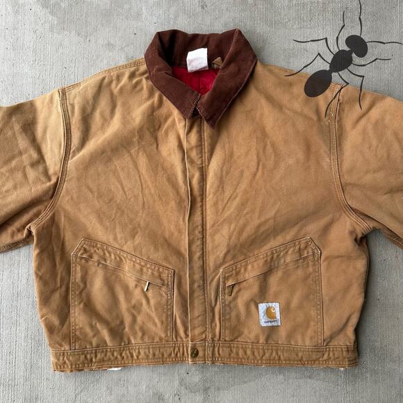 Vintage Y2K Carhartt brown cropped Detroit style work wear jacket - Picture 3 of 8